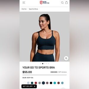 Brorn Primitive your go to blue sports bra size M